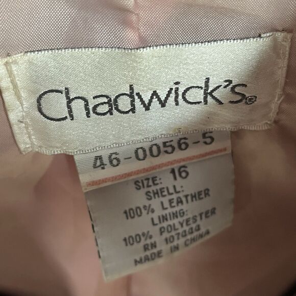 Chadwick’s Pink Leather Jacket Women’s Size 16 - Picture 8 of 9